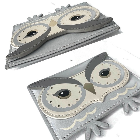 Kate Spade Snow Owl Credit Card Leather Case Gray - Picture 8 of 8